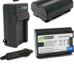 Wasabi Power 2-Pack Battery & Charger for Fujifilm NP-W235, Compatible with Fujifilm X-H2S, GFX 50S II, GFX 100S, X-T4, VG-XT4 Vertical Battery Grip