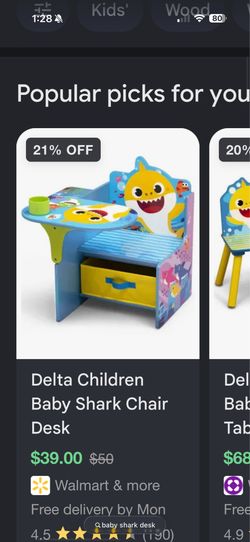 Baby Shark Chair Desk