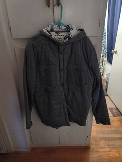 Vans Gray Hooded Button-Up Jacket