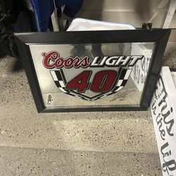 Coors Light NASCAR #40 Signed bar mirror 