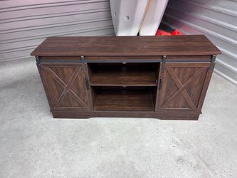 Farmhouse TV Stand with Sliding Barn Doors