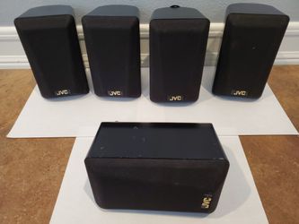 SET OF FIVE (5) JVC SURROUND SOUND SPEAKERS