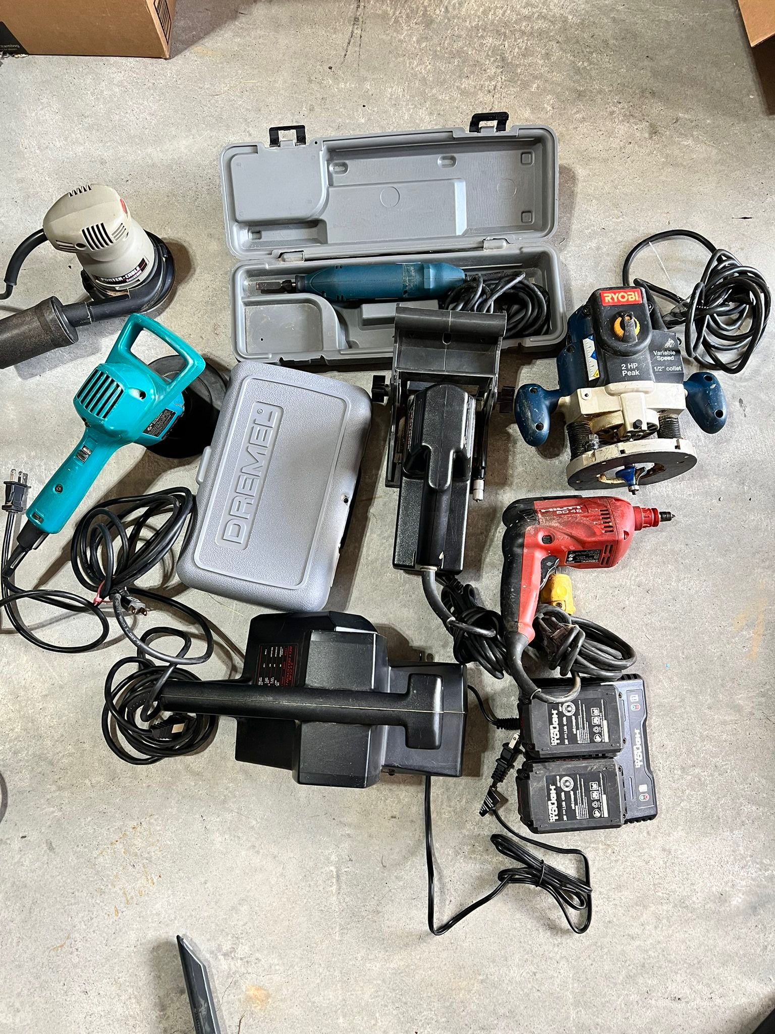 HUGE Power Tool Lot – Makita, Porter Cable, Ryobi, Hilti, Craftsman, Dremel – Works Great (Acworth)