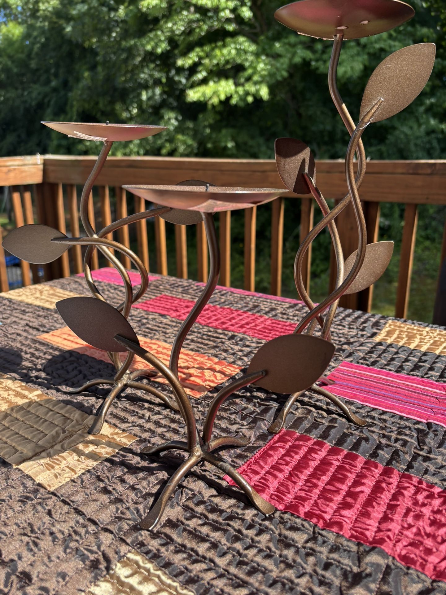 Candle Holders Set Of Three bronze