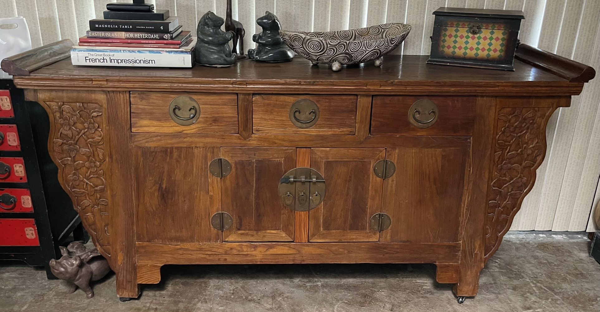 Reduced! Antique Chinese Altar / Sideboard / Buffet 74” Wide