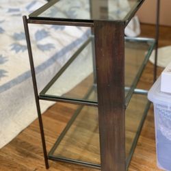Brass and Glass End Table