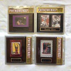 Fairfield Company Plaque Cards 1999 Randy Moss $20. Shaquille O’Neal $20. Michael Jordan’s 2002 Plaques $30 Each 