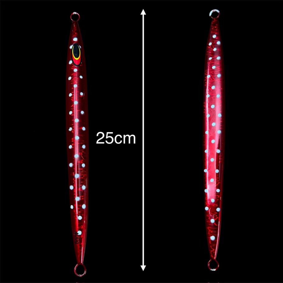 Hot 400G GLOW Red With White Dot Bluefin Tuna Fast Sinking Knife Jig $20