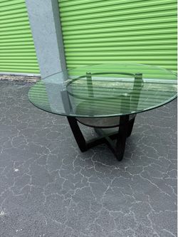 GLASS TOP DINING TABLE