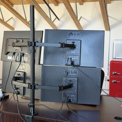 4 Monitor Stand Desk Mount New