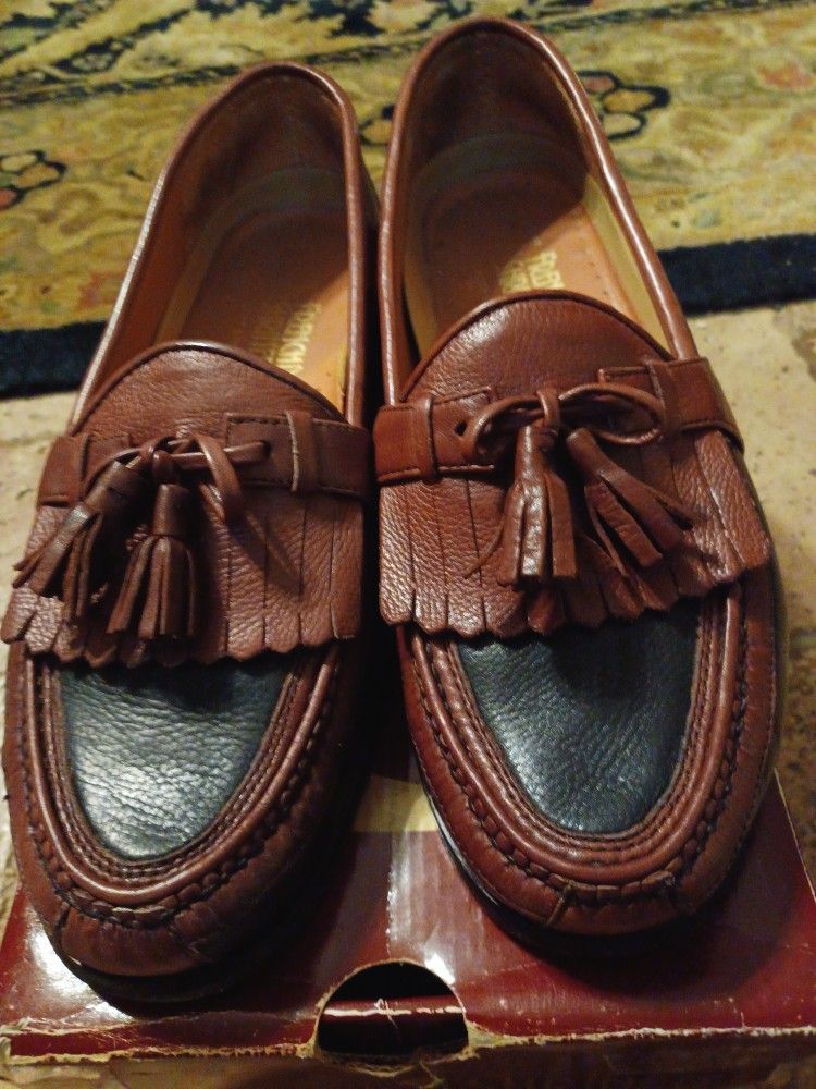 French Shriner Size 11 Loafers Black And Brown