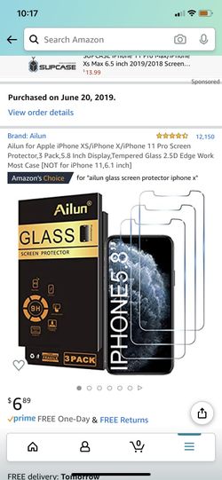 Ailun glass screen protector iPhone X