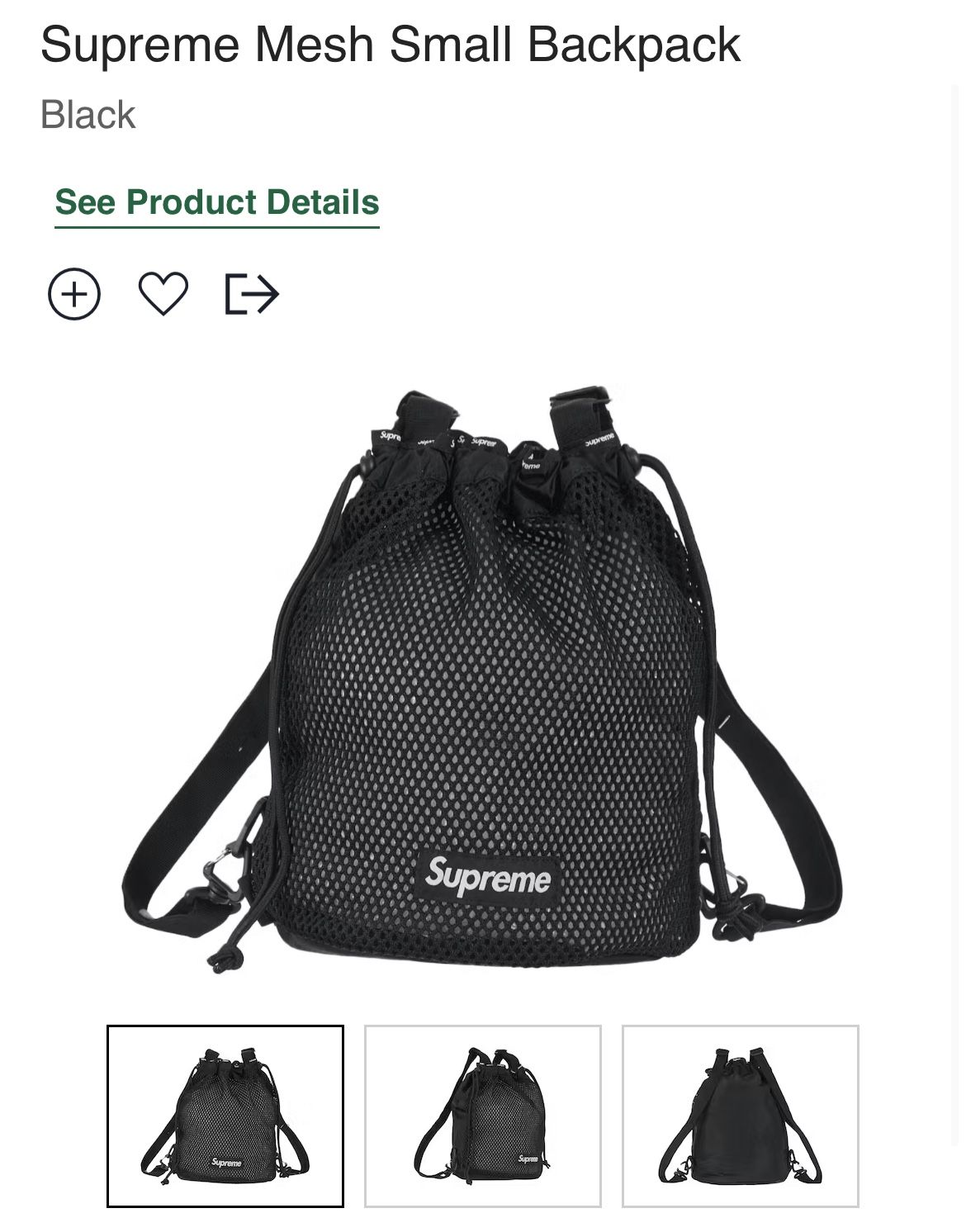 Supreme 15ss Mesh Backpack Black www.krzysztofbialy.com