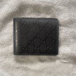 Black Double G Bi Fold Wallet Men GG