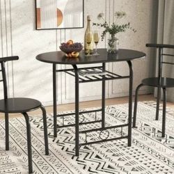 3 Piece Wood and Metal Dining set,