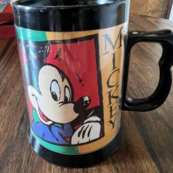 VTG 1980’s Walt Disney Thermo Serv  Mickey Mouse Plastic Mug Stein Cup ThermoSer
