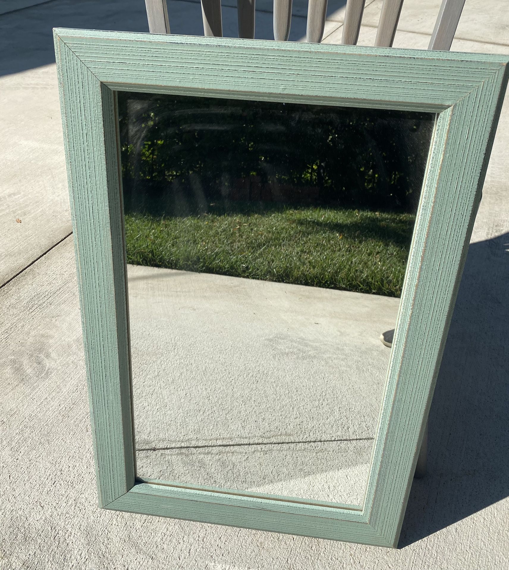 Wall Mirror with Aqua border