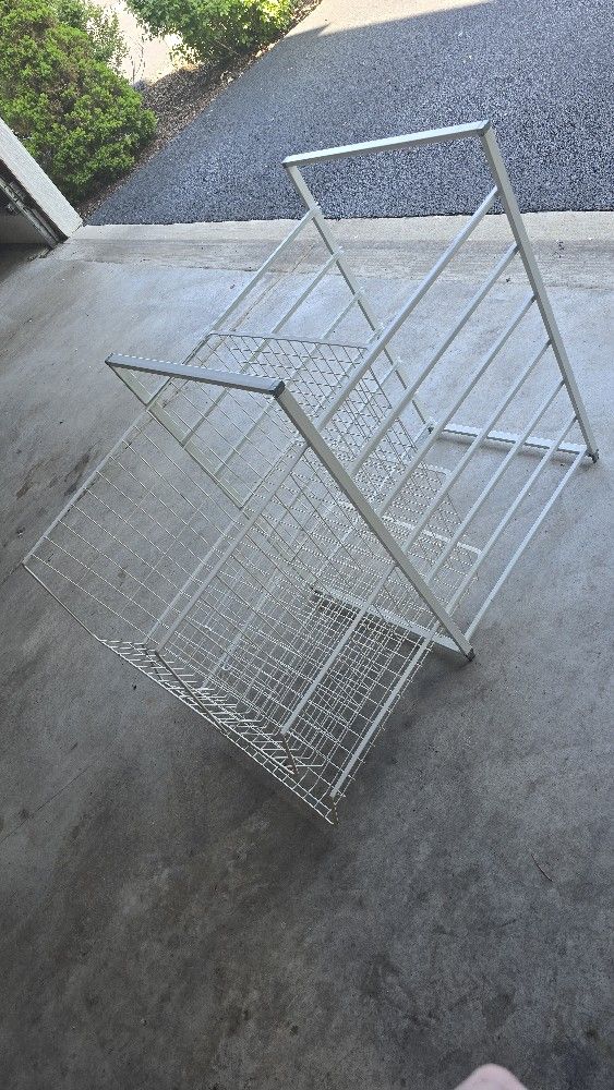 White Metal 3-Tier Sliding Basket Organizer