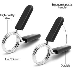 Dumbbell Spring Clip Circlip Collars Barbell Weight Bars Clamps Clips Fitness. Set of 2