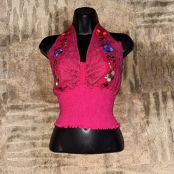 Embroidered Mexican Halter Top