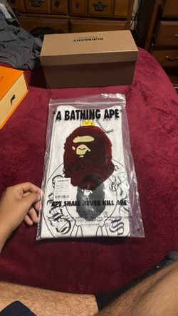 White chrome hearts bape shirt