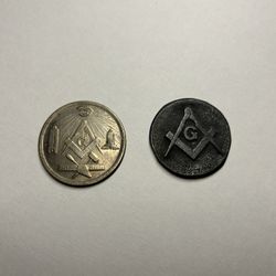 Rare Free Mason Coins Vintage Antique 