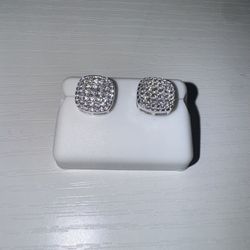 1.25ctw Moissanite Cluster Earrings | 925 Silver | Super Icy Shine