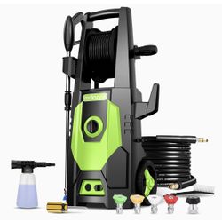 mrliance Pressure Washer, 3.1GPM Electric Power Washer,1800W High Pressure Washer, with Spray Gun, Brush, and 4 Quick-Connect Spray Tips (with Hose Re