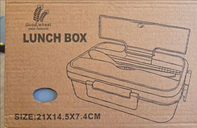 Kids Lunch Box - Wheat Straw Bento Lunch Box Container with Utensils in Box