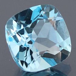 Natural Topaz 5.61 ct – Swiss Blue (treated) – Cushion 10×10 mm