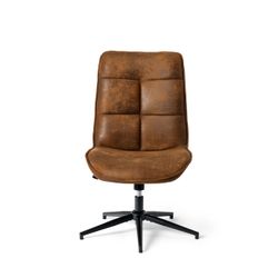 Charlotte Adjustable Accent Chair – Modern Fabric Swivel Armchair for Home Office or Living Room