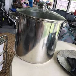 Stainless Steel Stock Pot Made in India with Glass Lid 16 Quart Size Heavy Duty