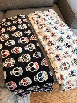Dia de los muertos theme throw blankets