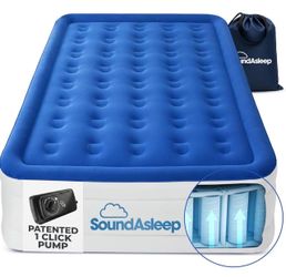 SoundAsleep Dream Series Raised Queen Air Mattress, Built-in Pump, Blue - B220