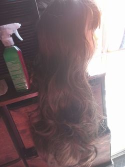 Long medium light brown  wig