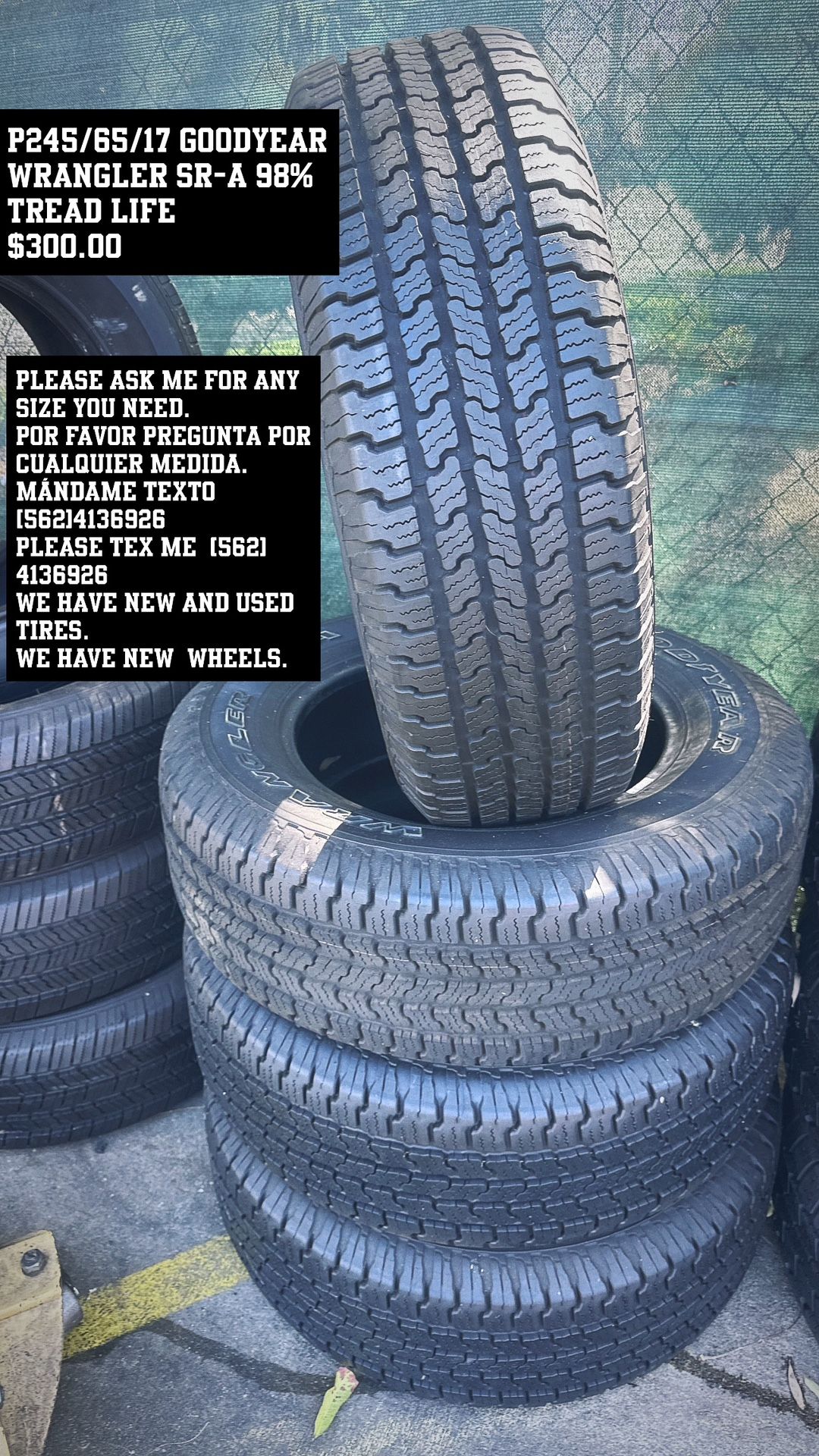 P245/65/17 GOODYEAR WRANGLER Sra 98% TREAD LIFE Semi New All Four | Please Ask Me For The Size You Need |