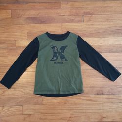 Hurley Kids Green and Black Camo Camouflage Long Sleeve Shirt Toddler Size 6
