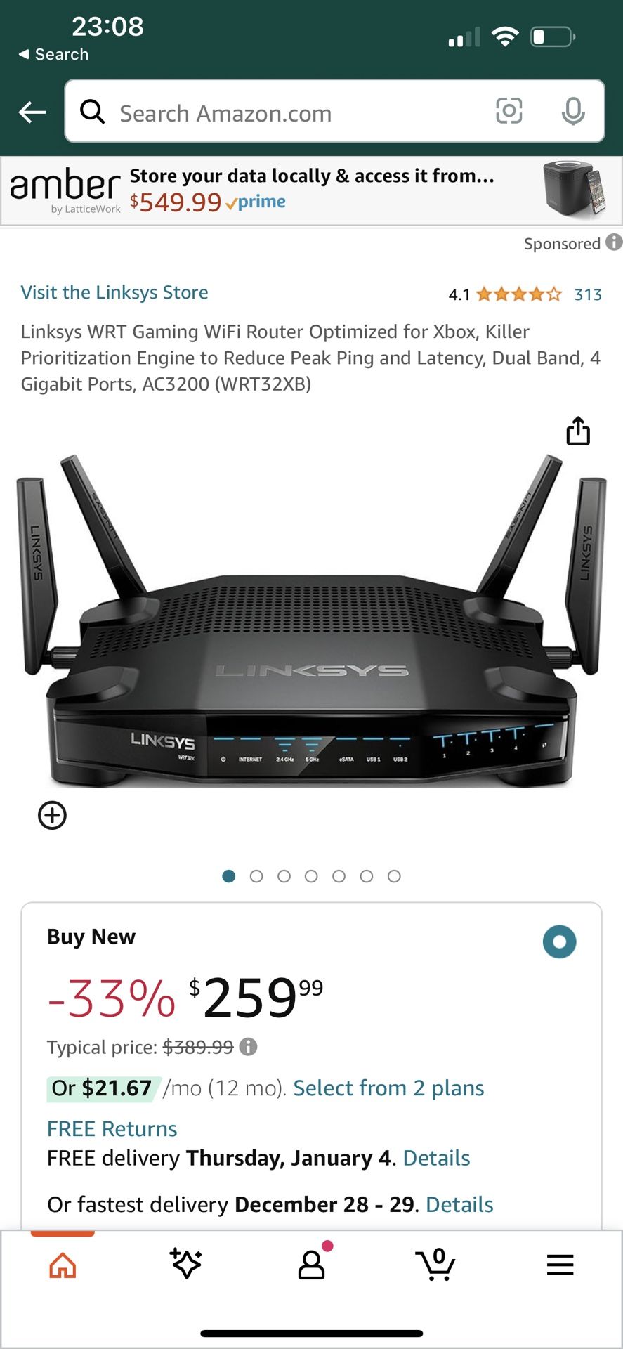 Linksys WRT32X Gaming Wifi Router
