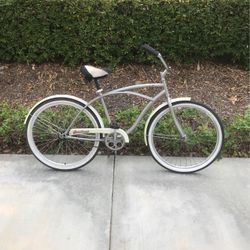 26” Huffy Cranbrook Men’s Light Silver Beach Cruiser 