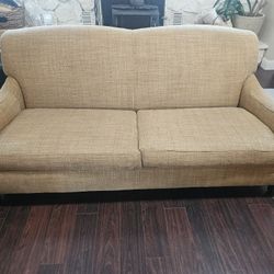 Crate & Barrel Gold Tweed Couch 75"