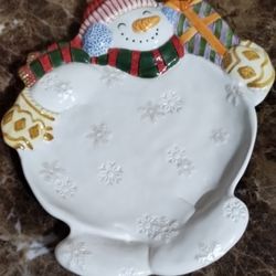 Fitz And Floyd Snowman Platter