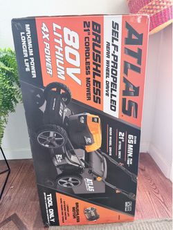Atlas 21” self propelled lawnmower with charger and battery New
