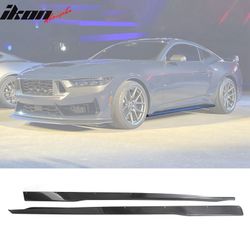 Fits 2024-2025 Ford Mustang OE Style Side Skirts Extension Panel Carbon Fiber Overlay