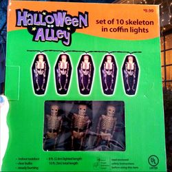 Halloween Alley Skeleton In Coffin Light Strand (10)