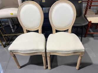 New - Set of 2 French Style Oval Back Dining Chairs