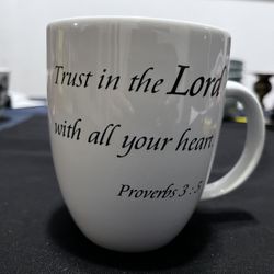 Large Whits Coffee/Tea Mug "Trust In The Lord With All You'd Heart" Proverbs 3:5