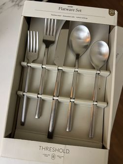 Threshold 20pc Ashby Flatware Set – Silver, New in Box