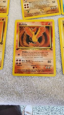 Pokemon 1999  Fossil 1st edition Moltres