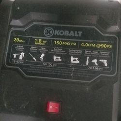 Kobalt 20 Gal. 150 Psi Max 