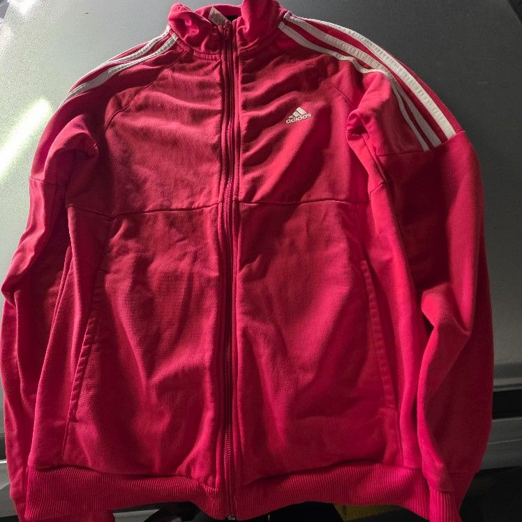 Women's M Pink Jacket With White Stripes